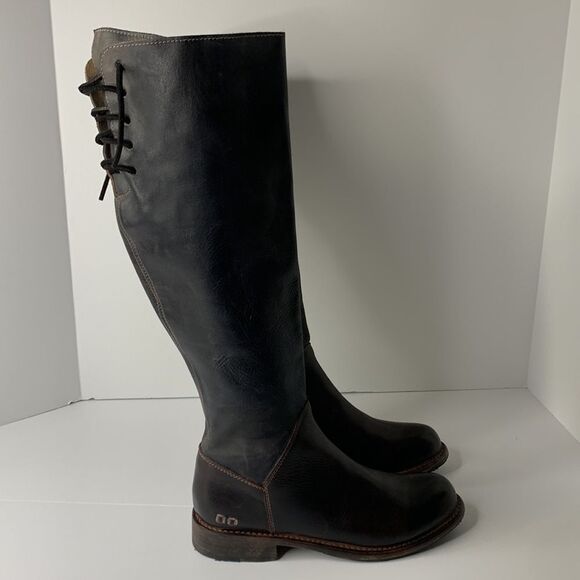 Bed Stu Manchester tall dark brown distressed leather riding boots - Picture 4 of 14